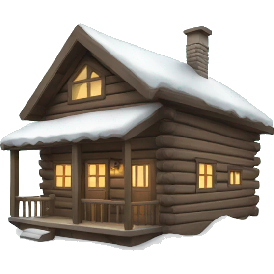 Cabin with snow emoji