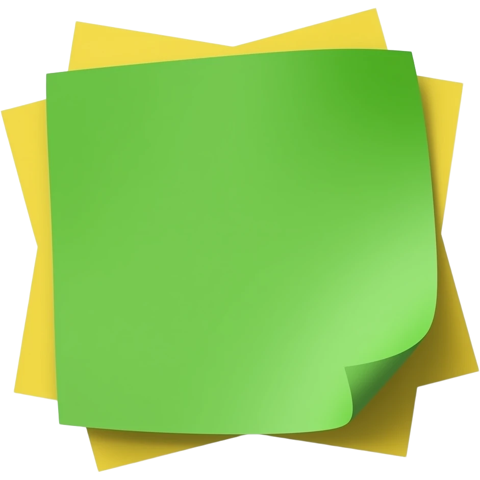 Grean and yellow scrap paper shapes glued together emoji