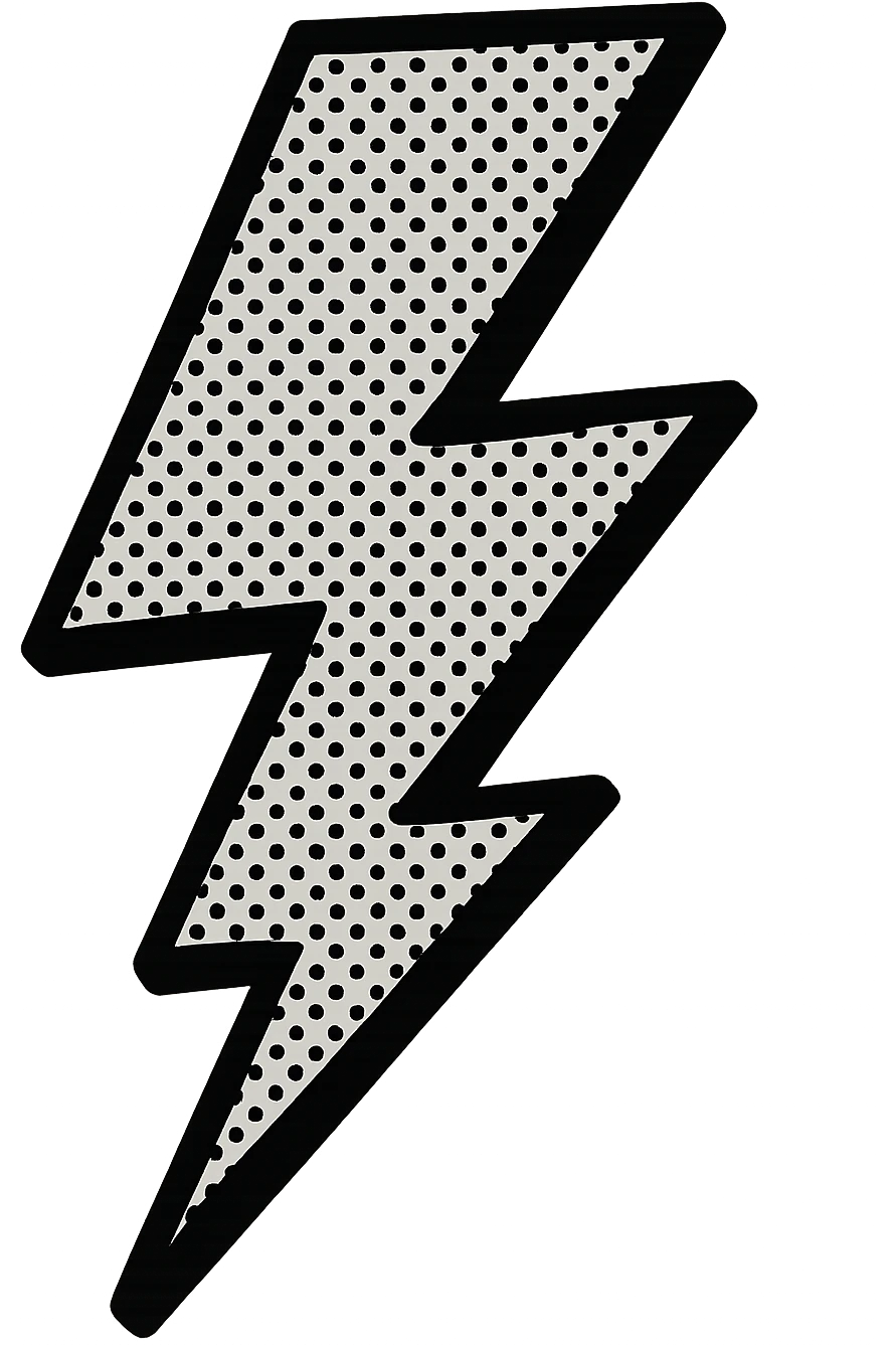 black lightning bolt, simple and clean, no extra details emoji