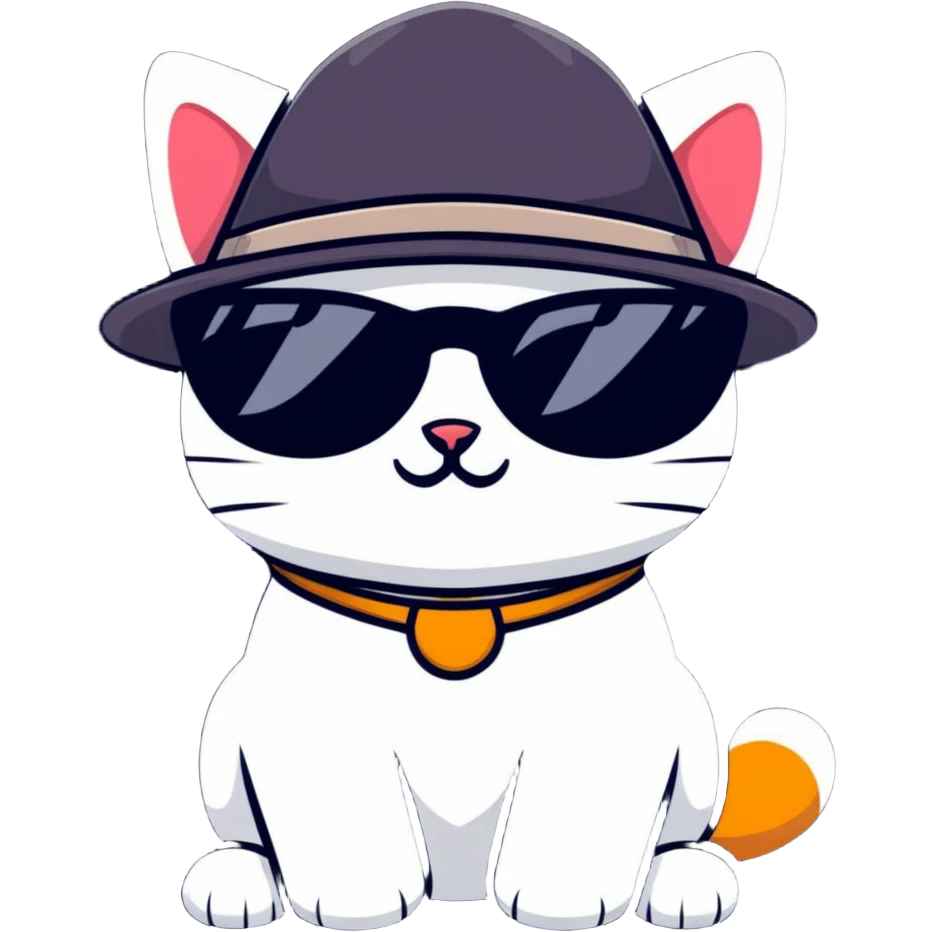 cat wearing sunglasses and a hat emoji
