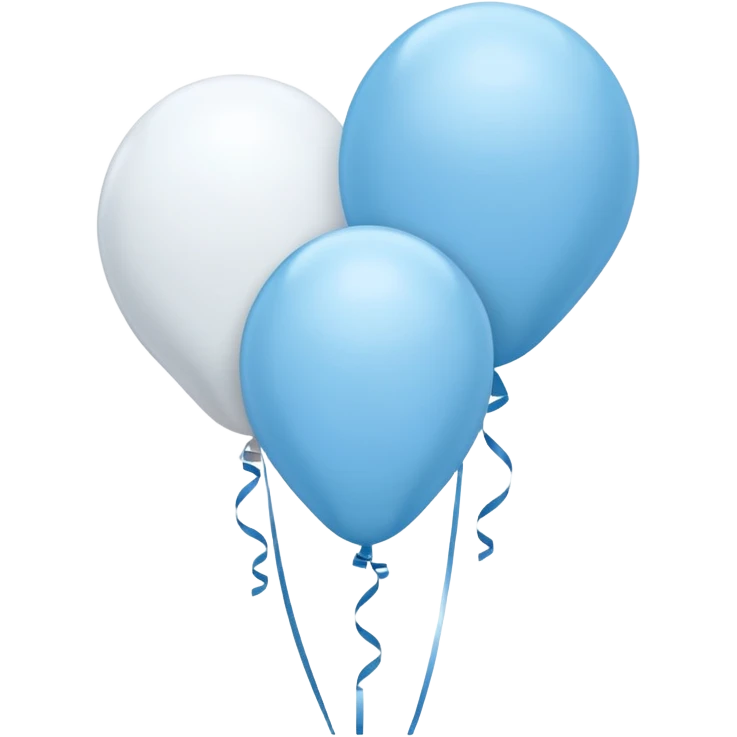 that the balloons be light blue and white emoji