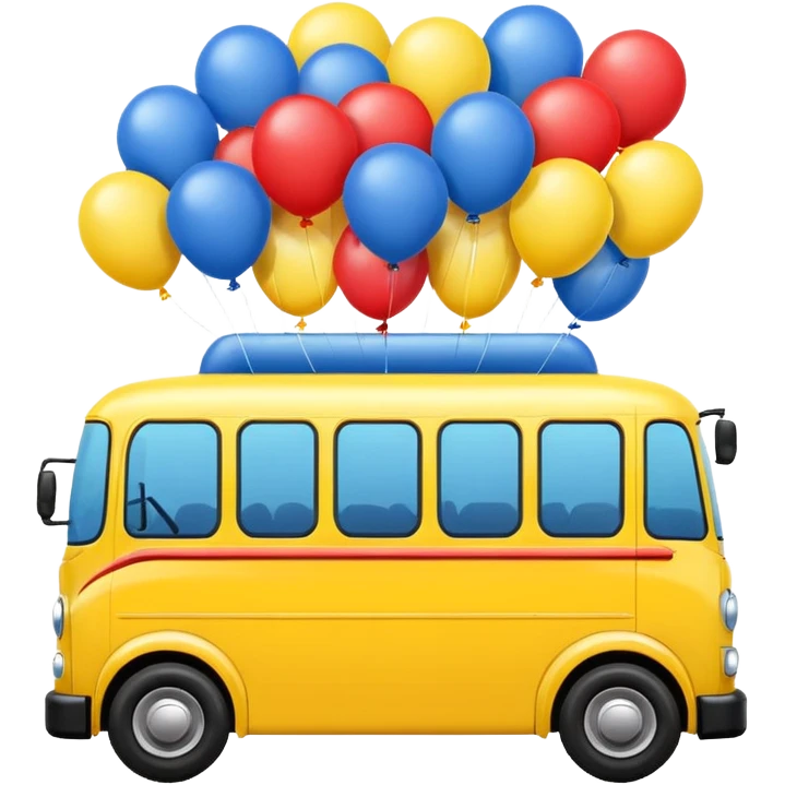 make me a high definition emoji of a bus suspended by ballons emoji