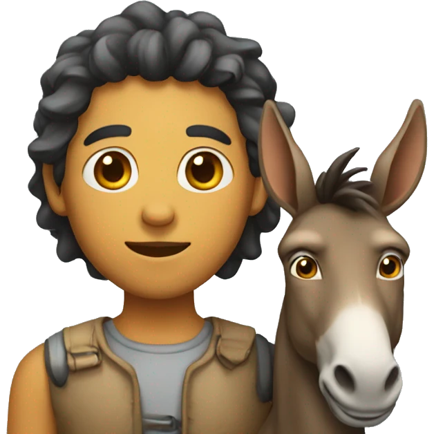 Human with a head of donkey emoji