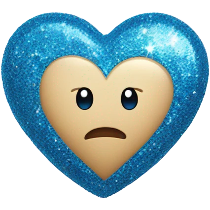 Blue cream glitter heart emoji