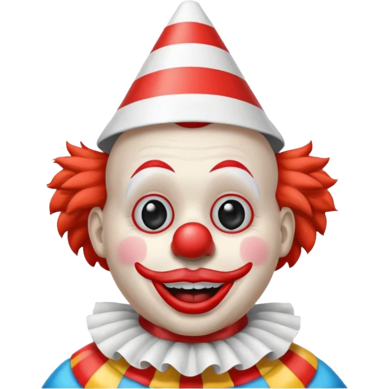 Clown with striped cone hat emoji
