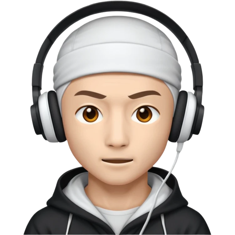 ninja with white headphone emoji