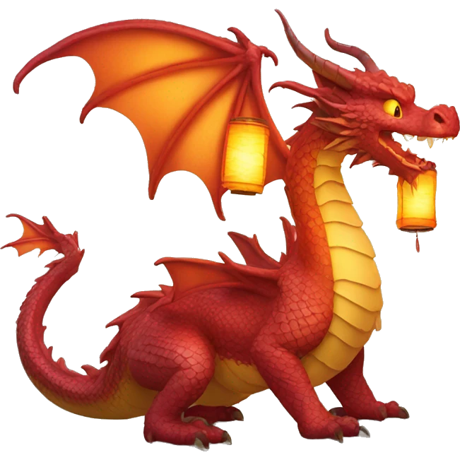 Dragon with lanterns on its tail emoji