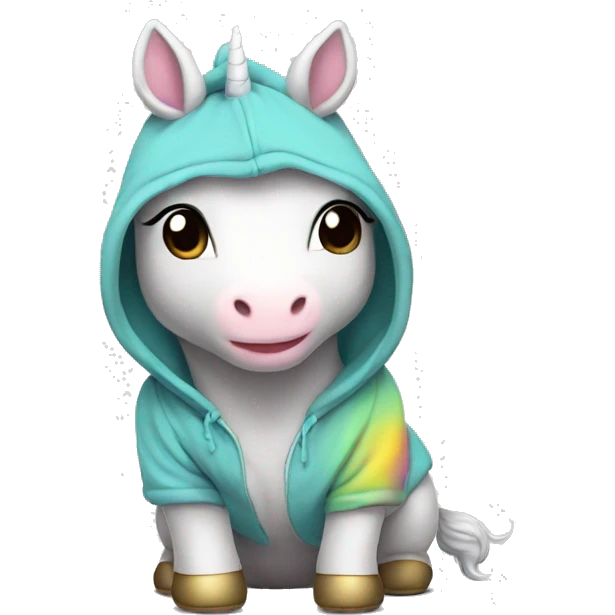 unicorn baby wearing a hoodie emoji