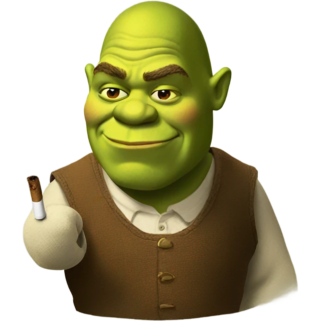 Shrek smoking a cigar emoji