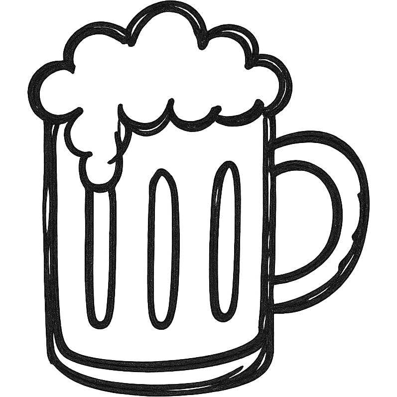 beer mug hand drawn icon emoji
