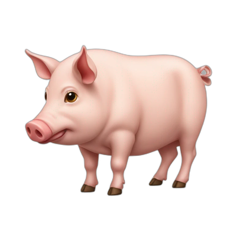 Cochon sur un vache emoji