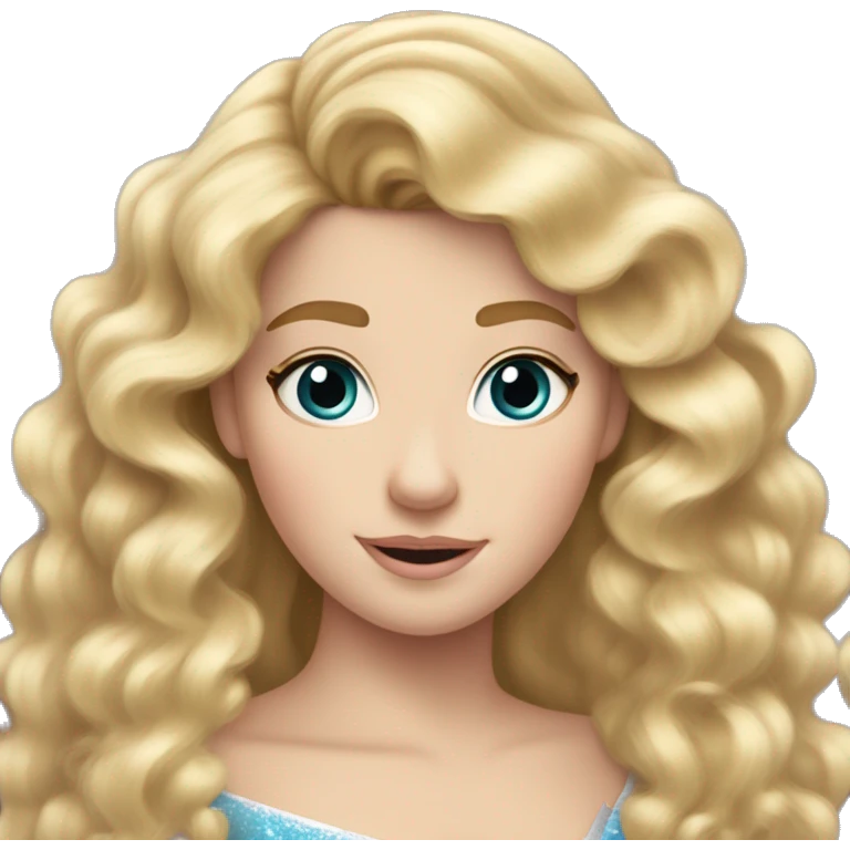 Princess Aurora blonde curly hair and bangs  emoji