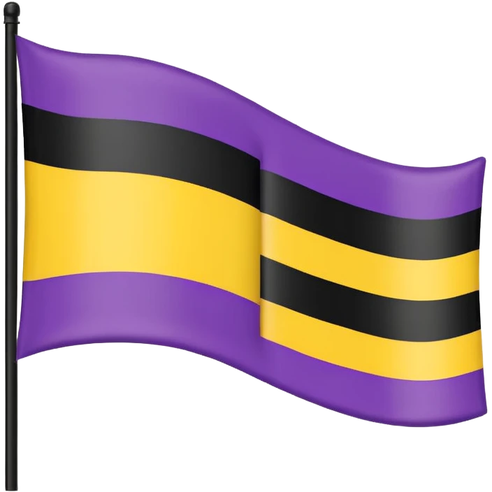 Nonbinary pride flag that goes from the top (black, white ,yellow) to the end (purple) emoji