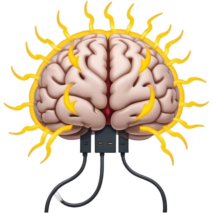 brain with electricity around it emoji