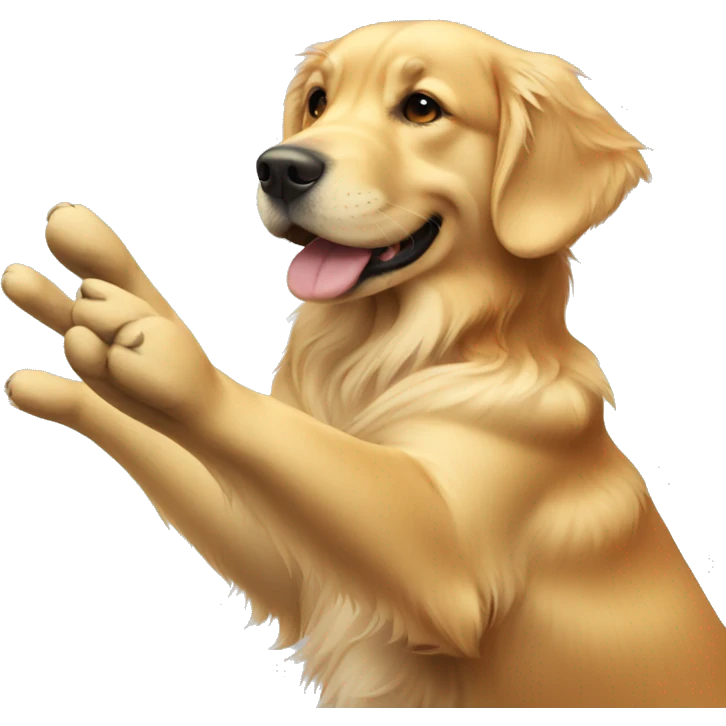 Golden Retriever giving high five emoji