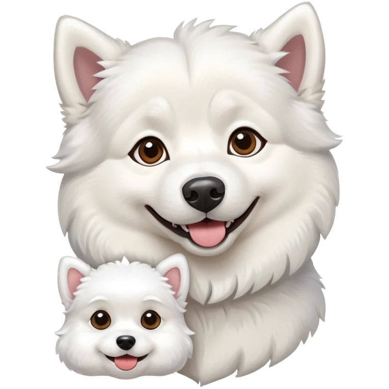 Un husky et un bichon emoji