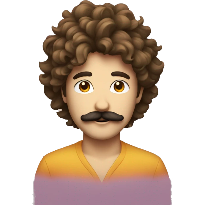 disco boy with shaggy hair and moustache emoji