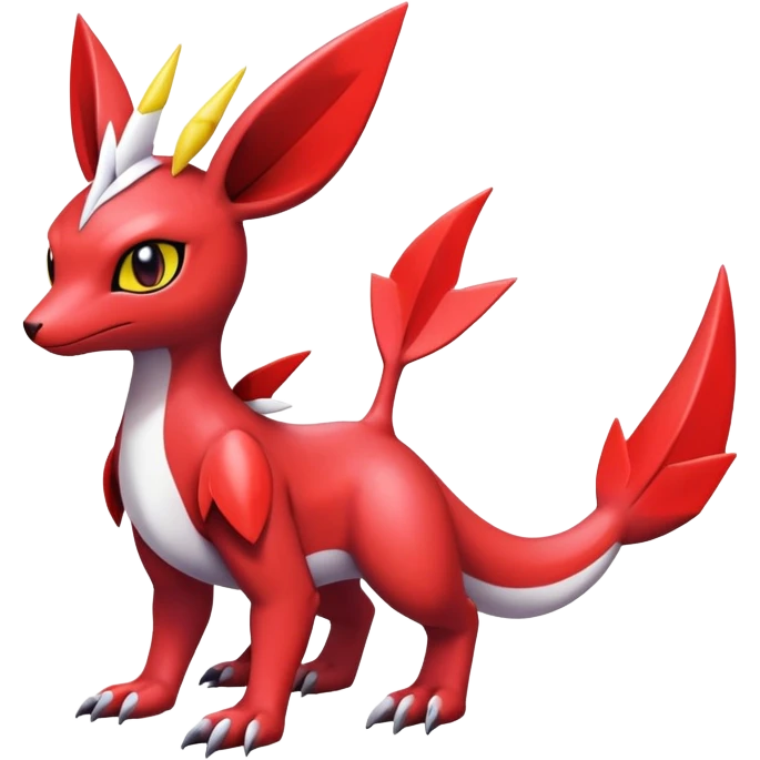  Cute Shiny Exotic Colorful Guilmon-Latias-Koraidon-Umbreon-Fakémon-hybrid-creature (full body)  emoji