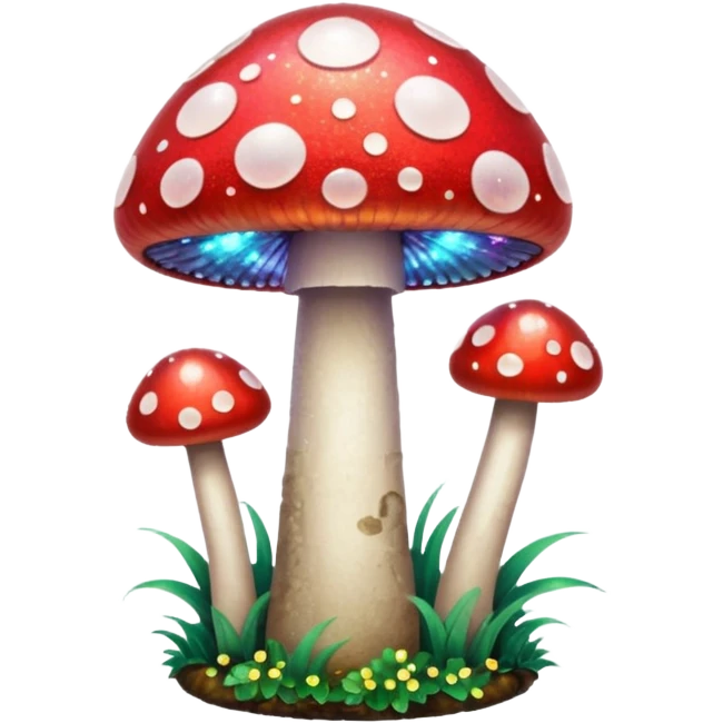 red glitter mushroom emoji
