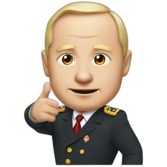 Vladimir Poutine qui fit un doigt emoji