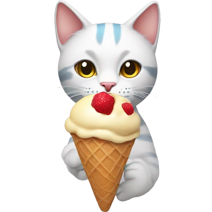 cat holding an ice cream  emoji