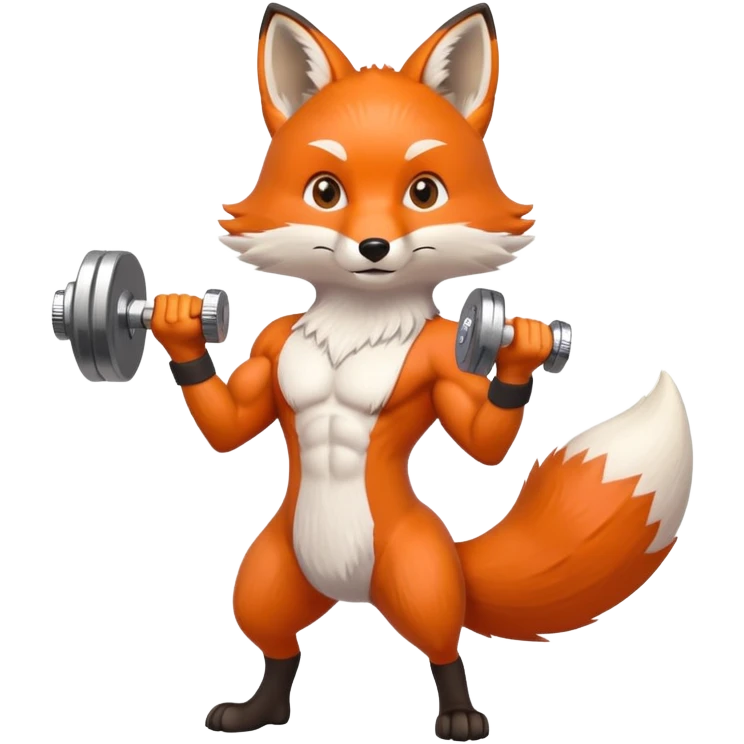 Fox with dumbell emoji