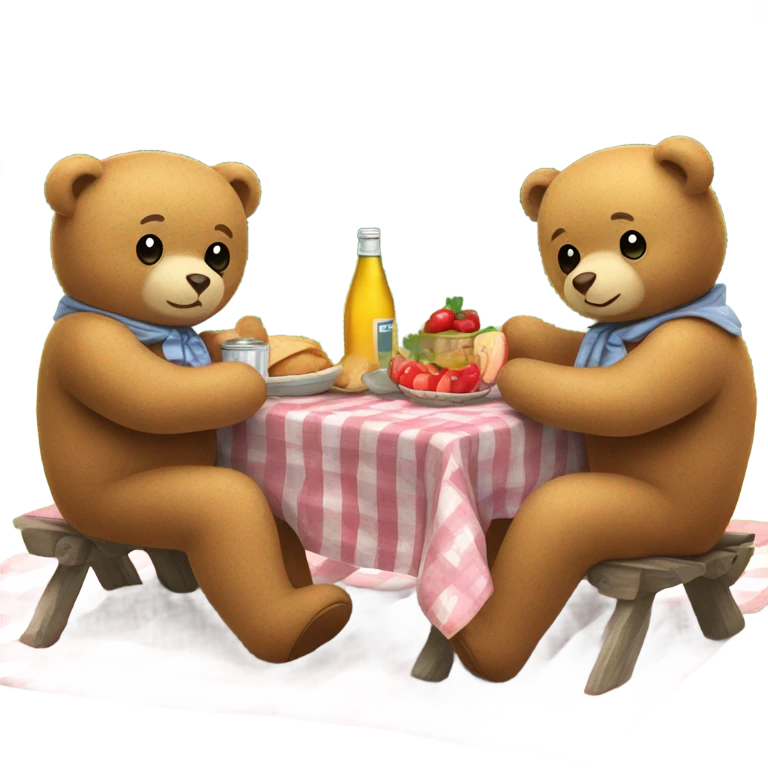 teddy bears having a picnic  emoji