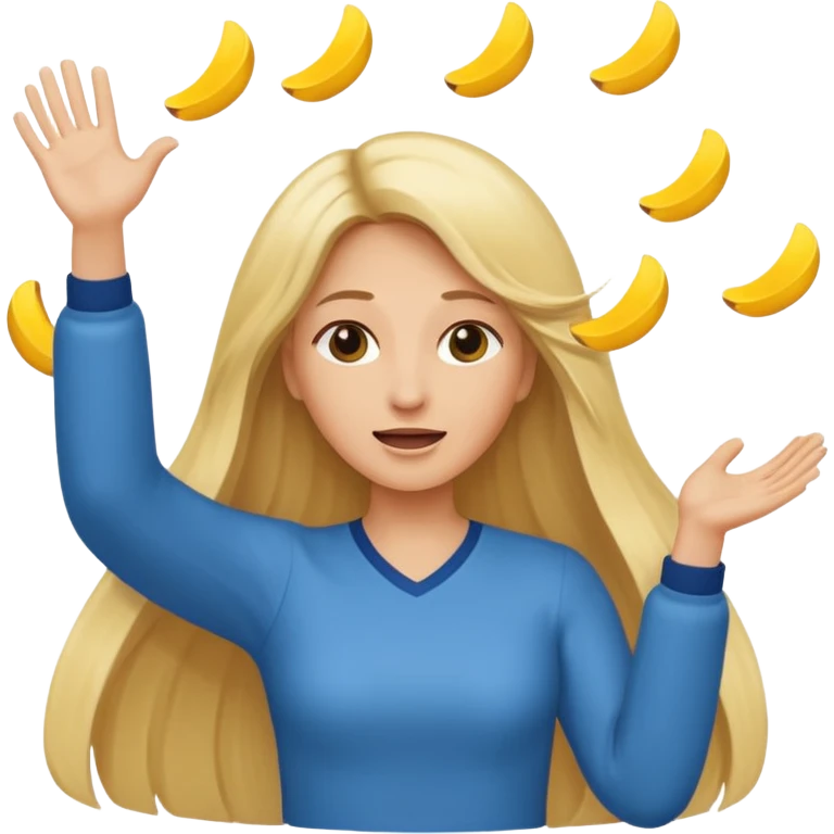 lady with long blonde hair throwing her ands in the air saying why emoji