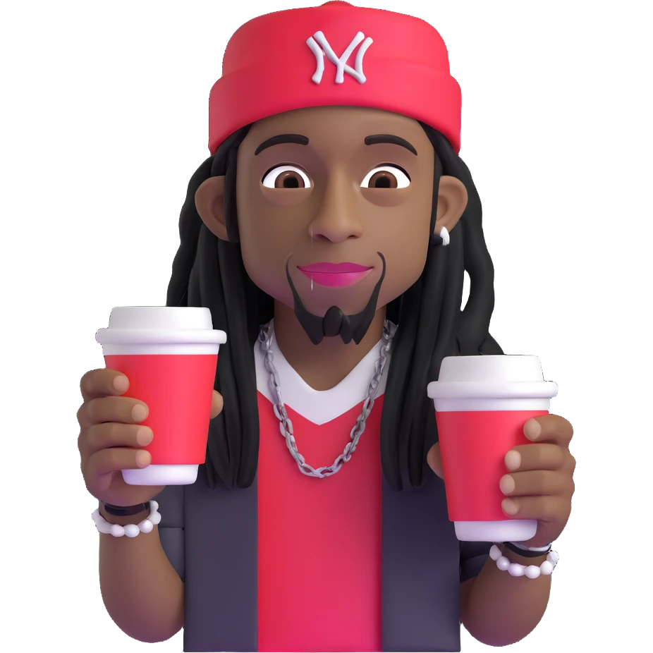 lil wayne with two styrofoam cups emoji