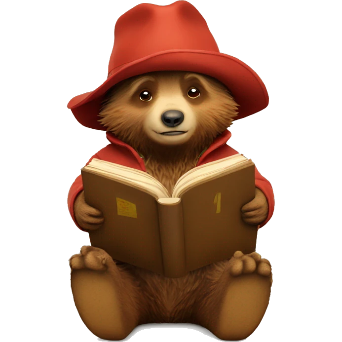 Paddington reading a book emoji