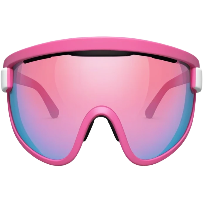 sporty pink shield visor sunglasses with extra thick bulky frame, athletic design, one-piece lens, heavy-duty look emoji