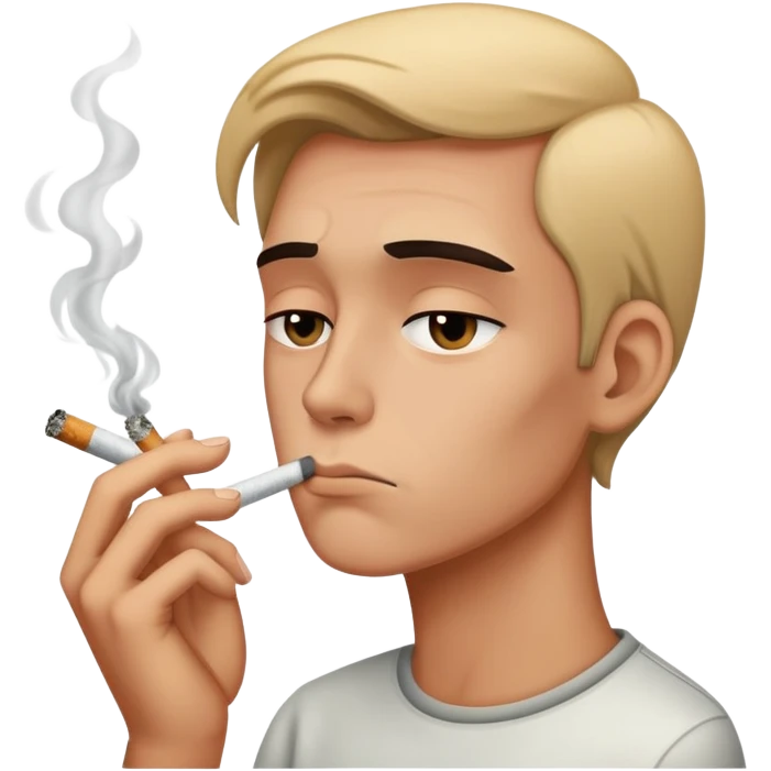 فرد غمگینی در حال سیگار کشیدن emoji