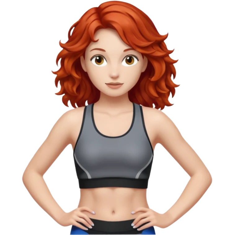 Athletic girl with red wavy hair and smaller boobs emoji