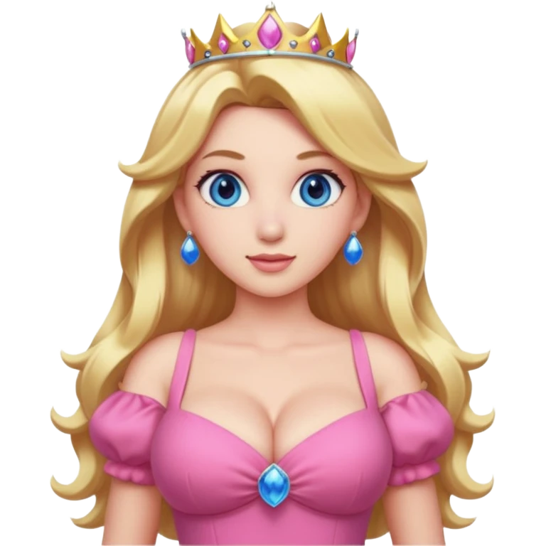 princess peach, naked boobs, big boobs emoji