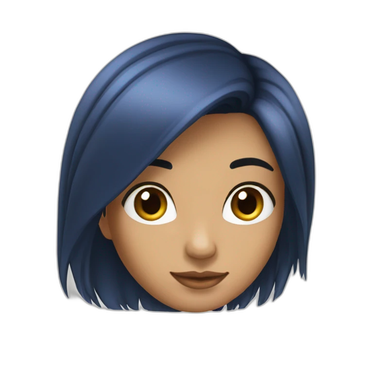 Brune aux cheveux lisses yeux bleus  emoji