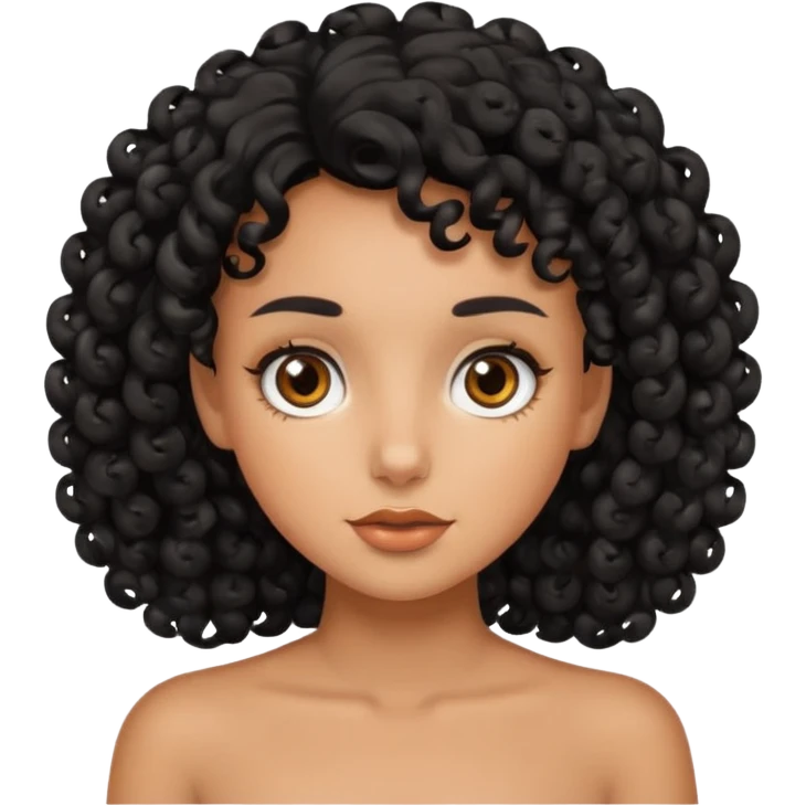 Tanned girl with black curls emoji