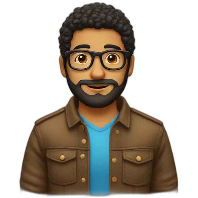 andino joven,gafas y barba emoji