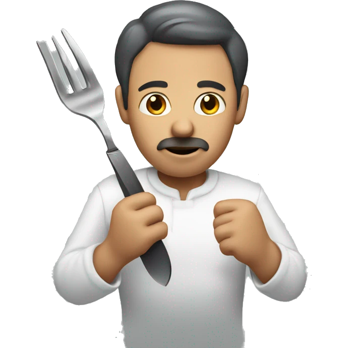 man with knife and fork in hands emoji