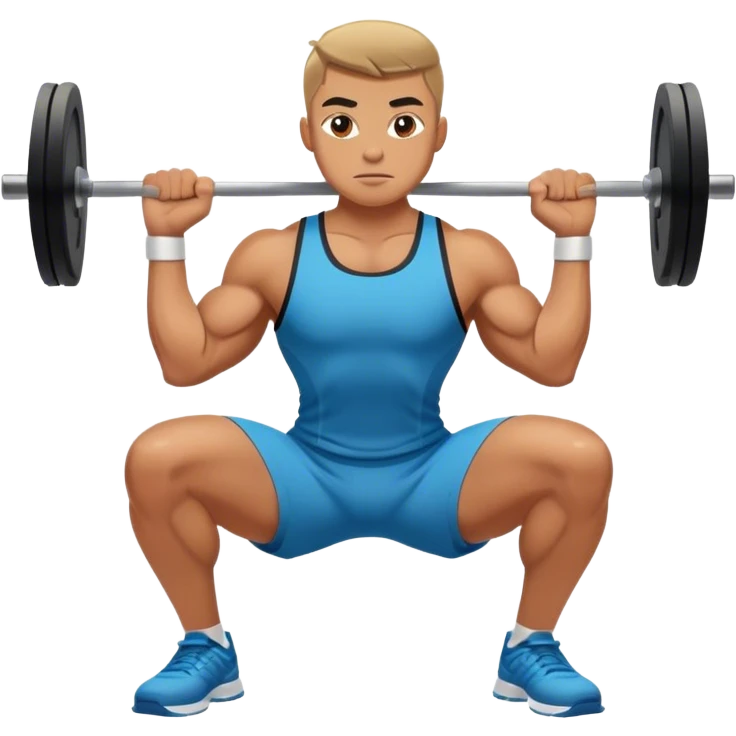 stylish athlete weighted squats emoji