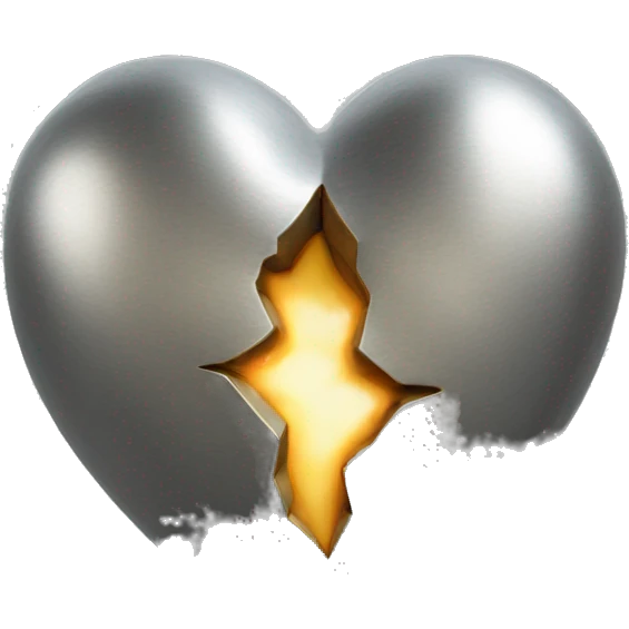 3D metal heart emoji