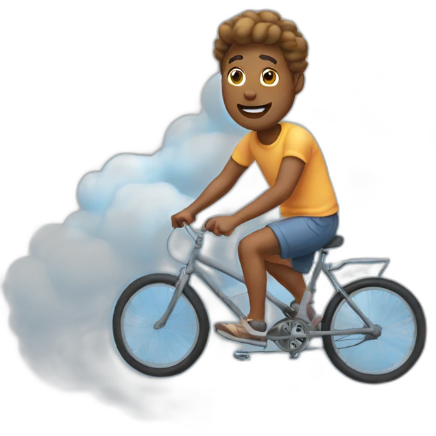 man riding a cloud wearing shorts emoji