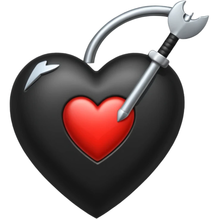 Corazón negro con una flecha emoji