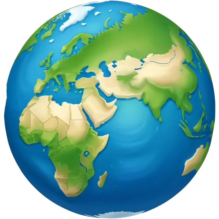 Earth globe with continents shaped to form the number 812 emoji