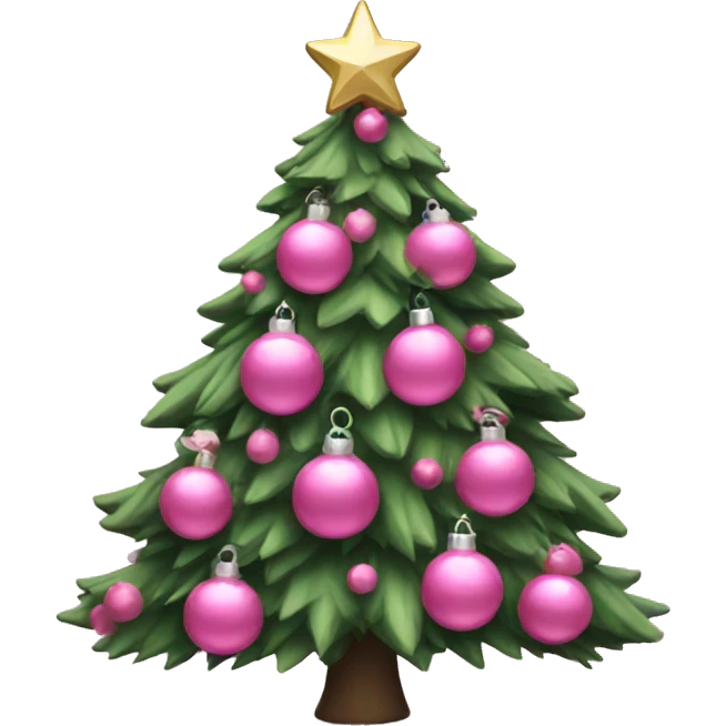 Pink Christmas tree emoji