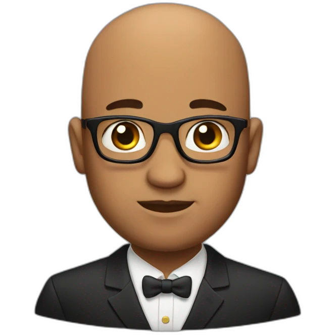 Bald brown rich man emoji