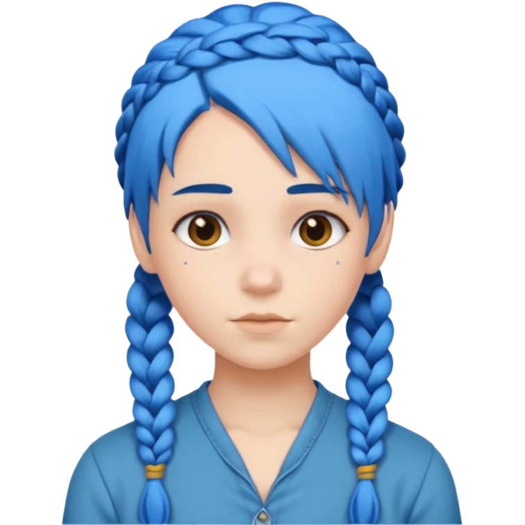 blue hair with braids emoji