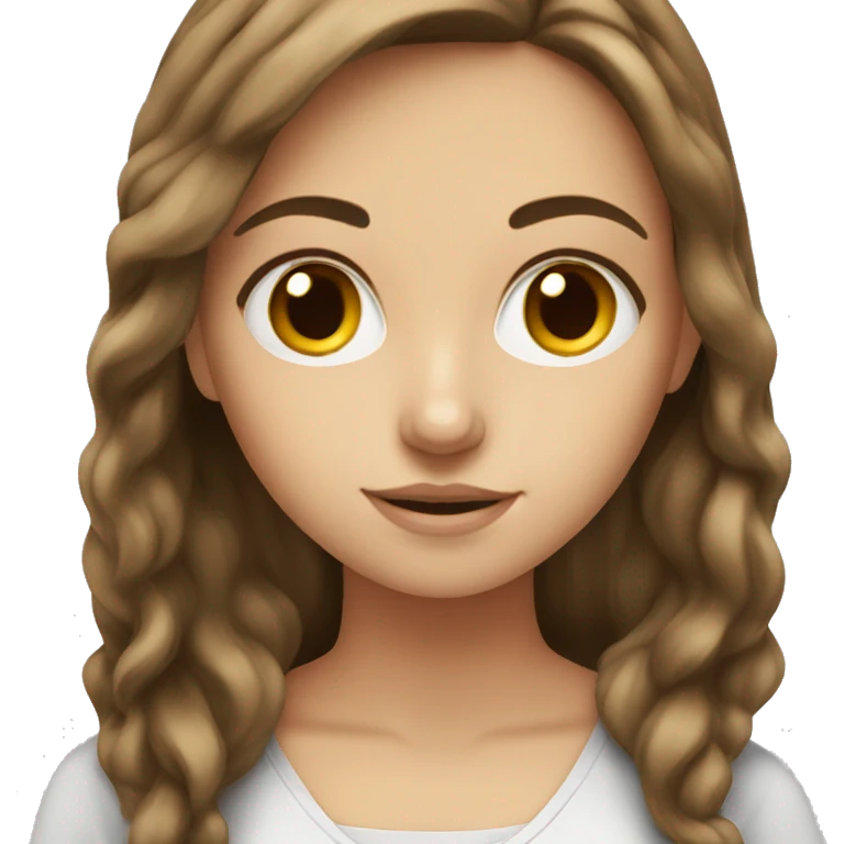 brown hair white girl studying  emoji