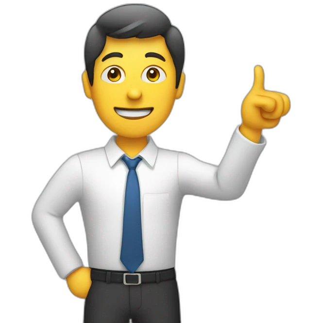 person pointing to a chart emoji