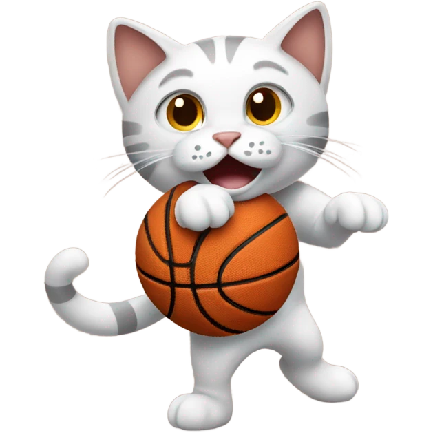 Cat playing basketball  emoji