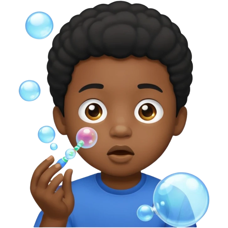Bubble Blowing black Kid emoji